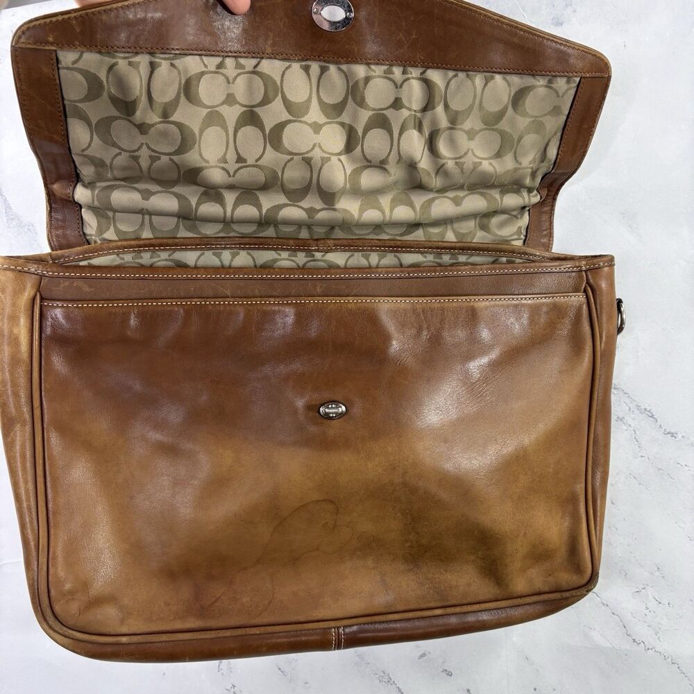 Vintage Coach Messenger Briefcase Bag Brown Leather Lexington 90s Retro work bag - Picture 10 of 16